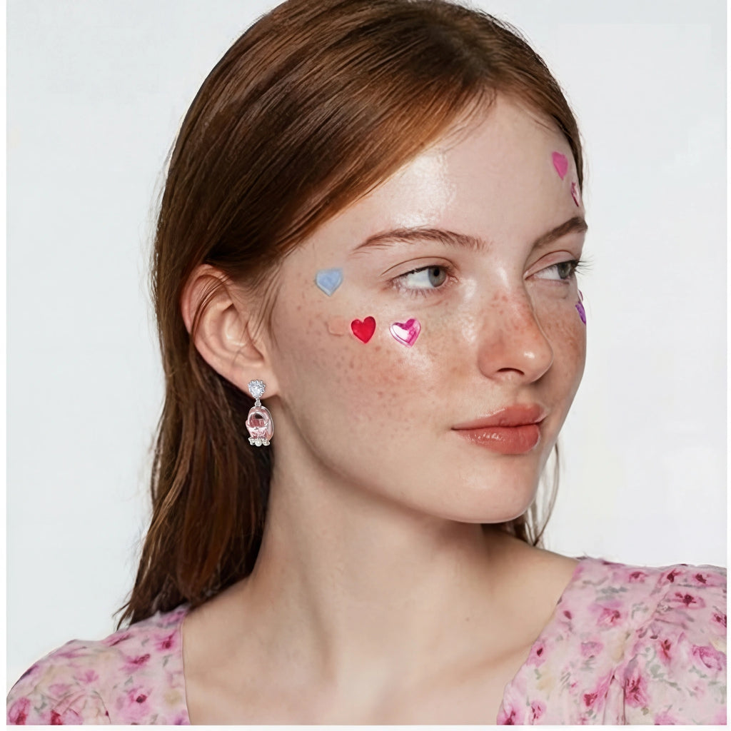 Boucles d'oreilles cage en forme de cœur