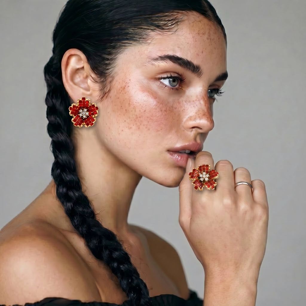 Bague Fleur Cramoisi
