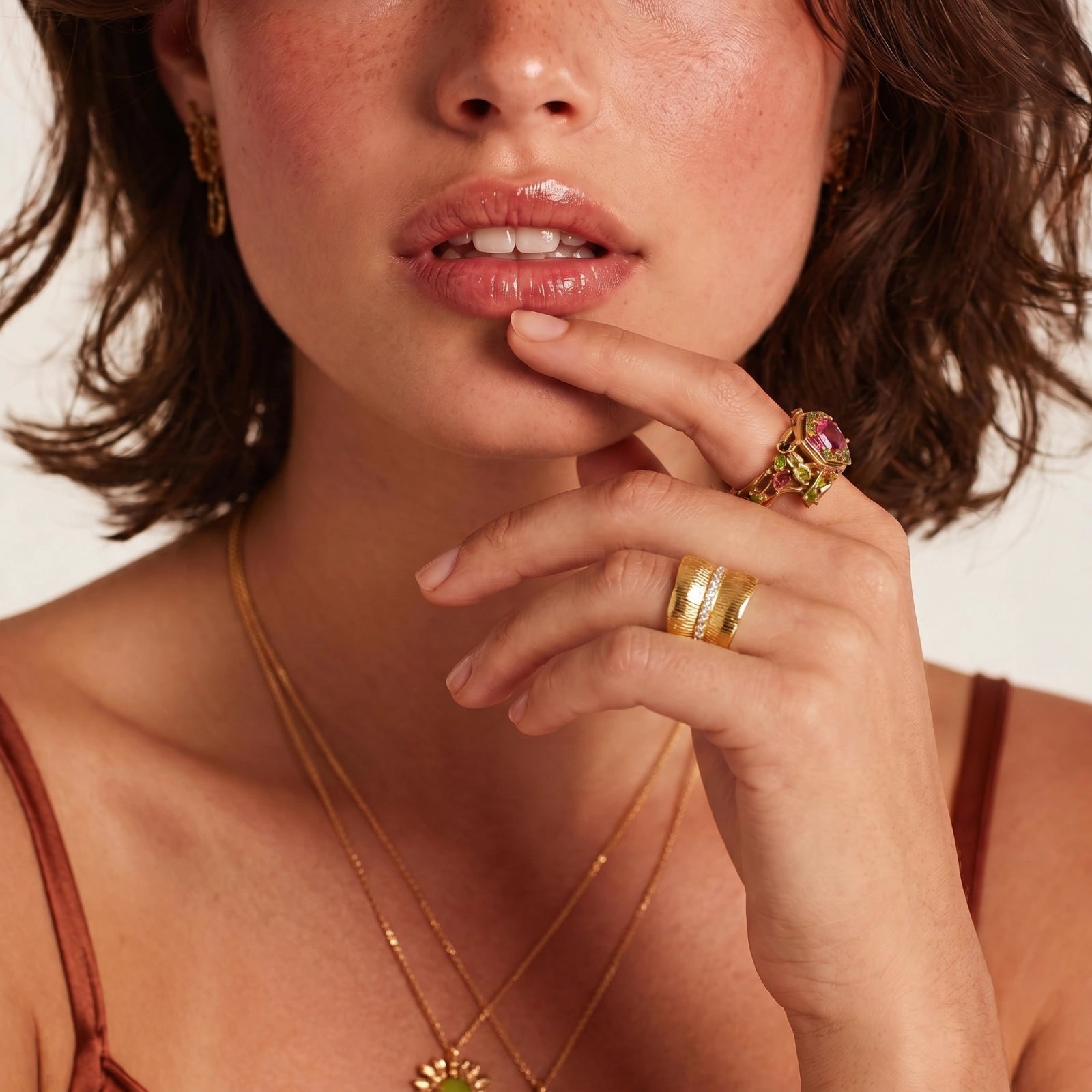 Bague Manchette Luxe Striée